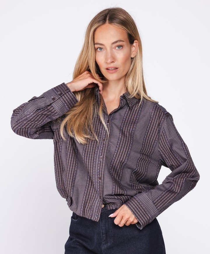 Dames blouse blauw