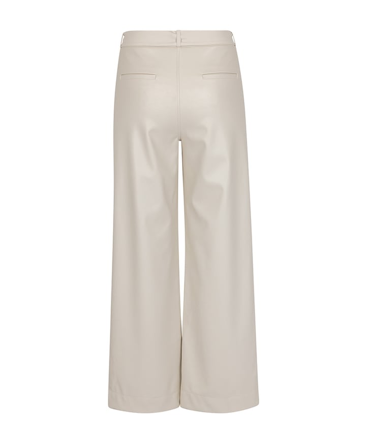 Lexie faux leather broek ecru