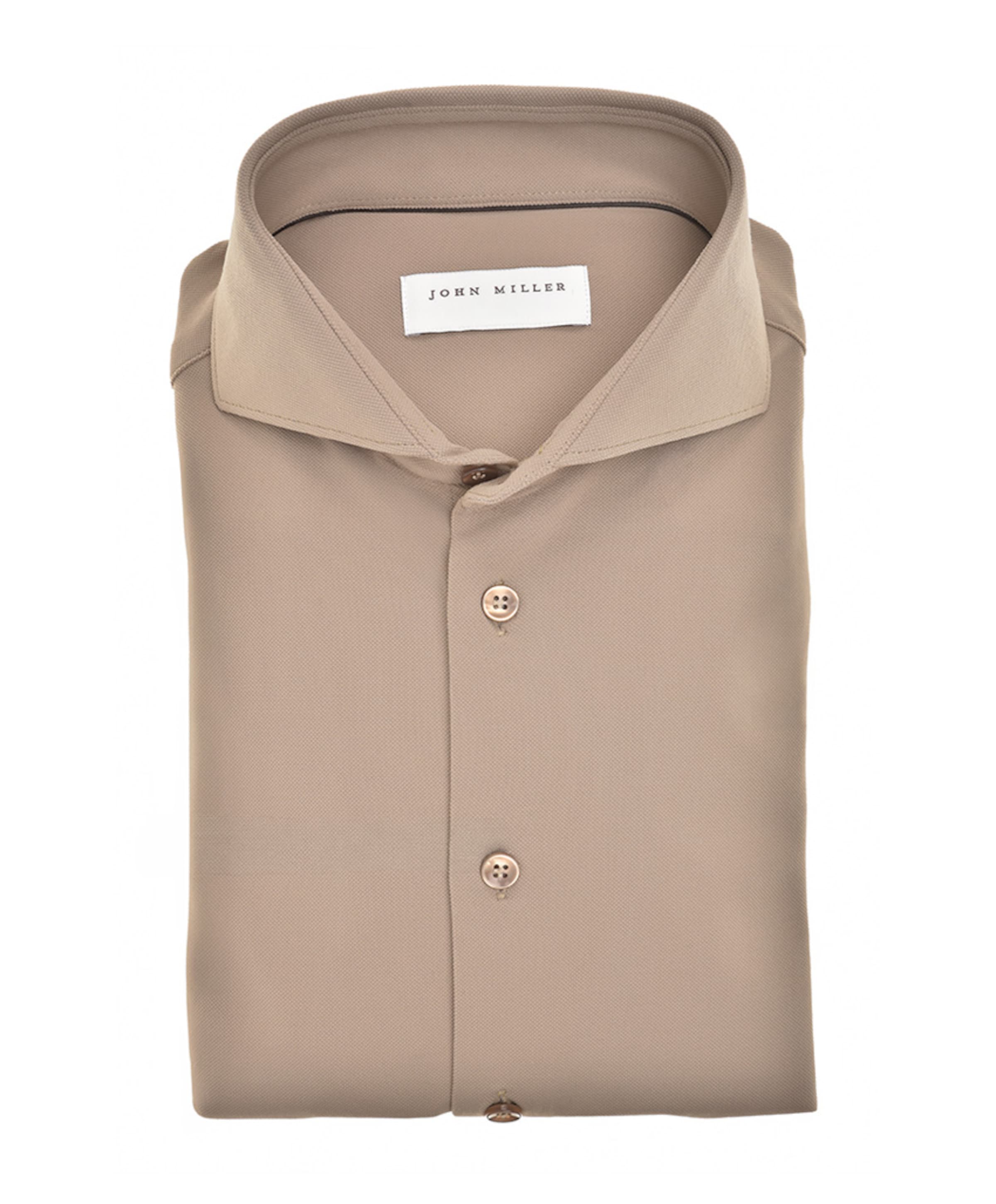 Heren overhemd extra lange mouw bruin