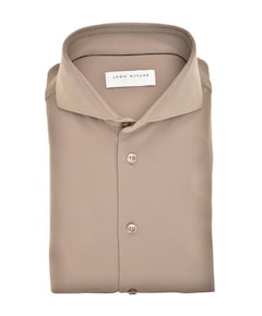 Heren overhemd extra lange mouw bruin