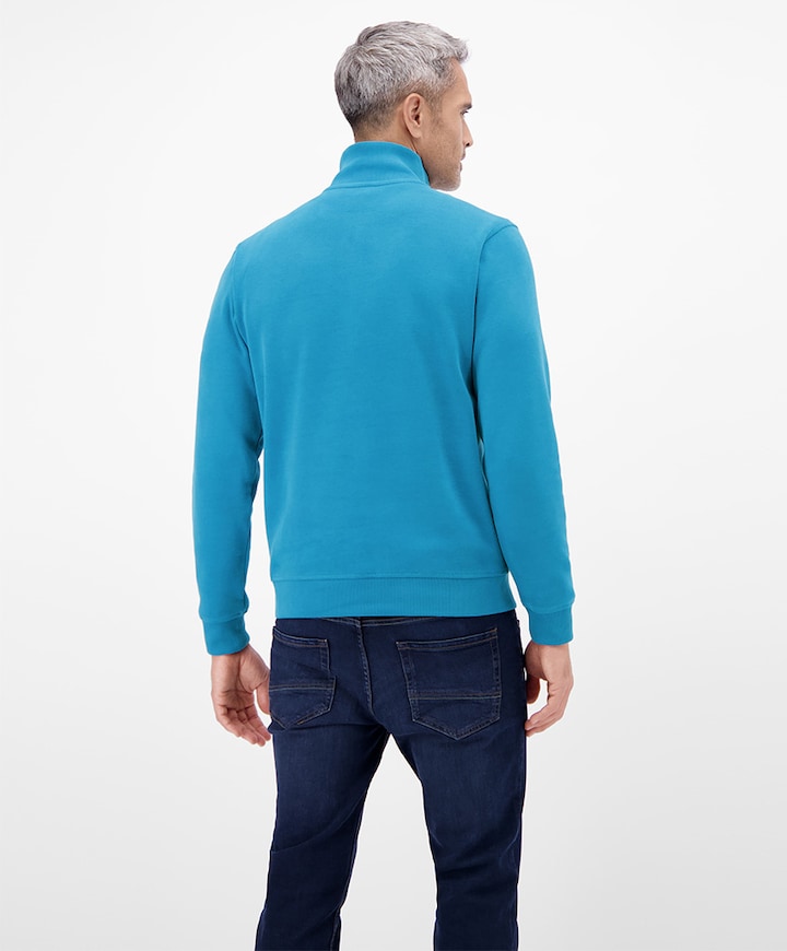 Heren trui met rits blauw