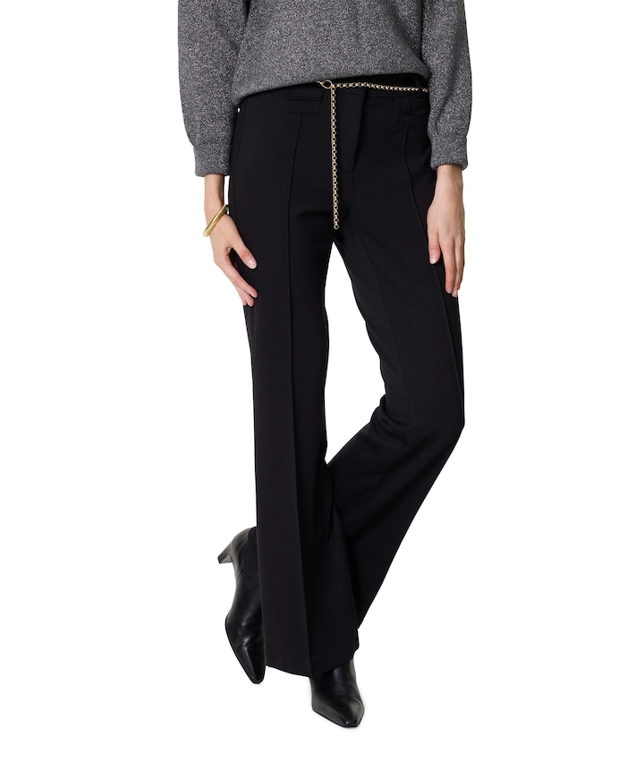 Fawn flap pocket dames broek zwart