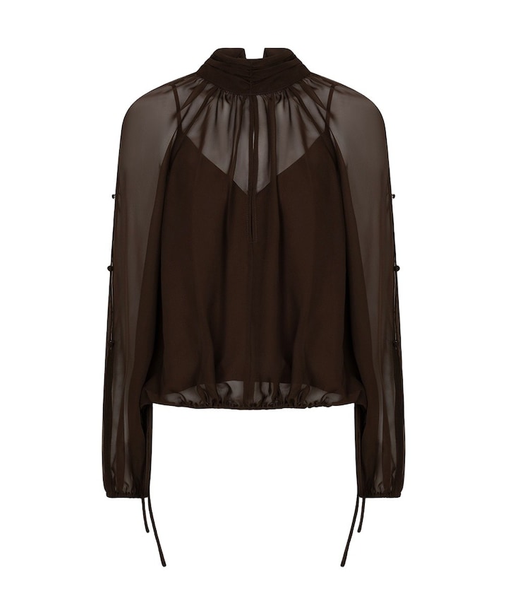 Dames blouse bruin
