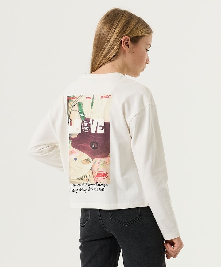 Meisjes longsleeve ecru
