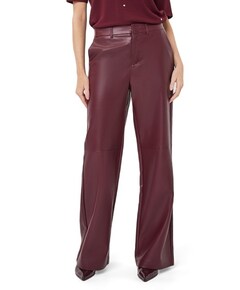 Wide PU dames broek bordeaux