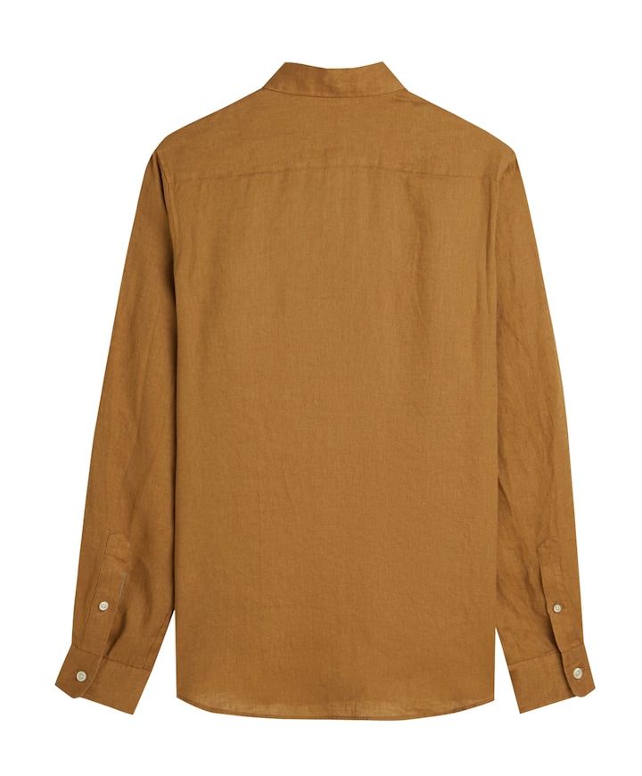 Heren overhemd lange mouw geel