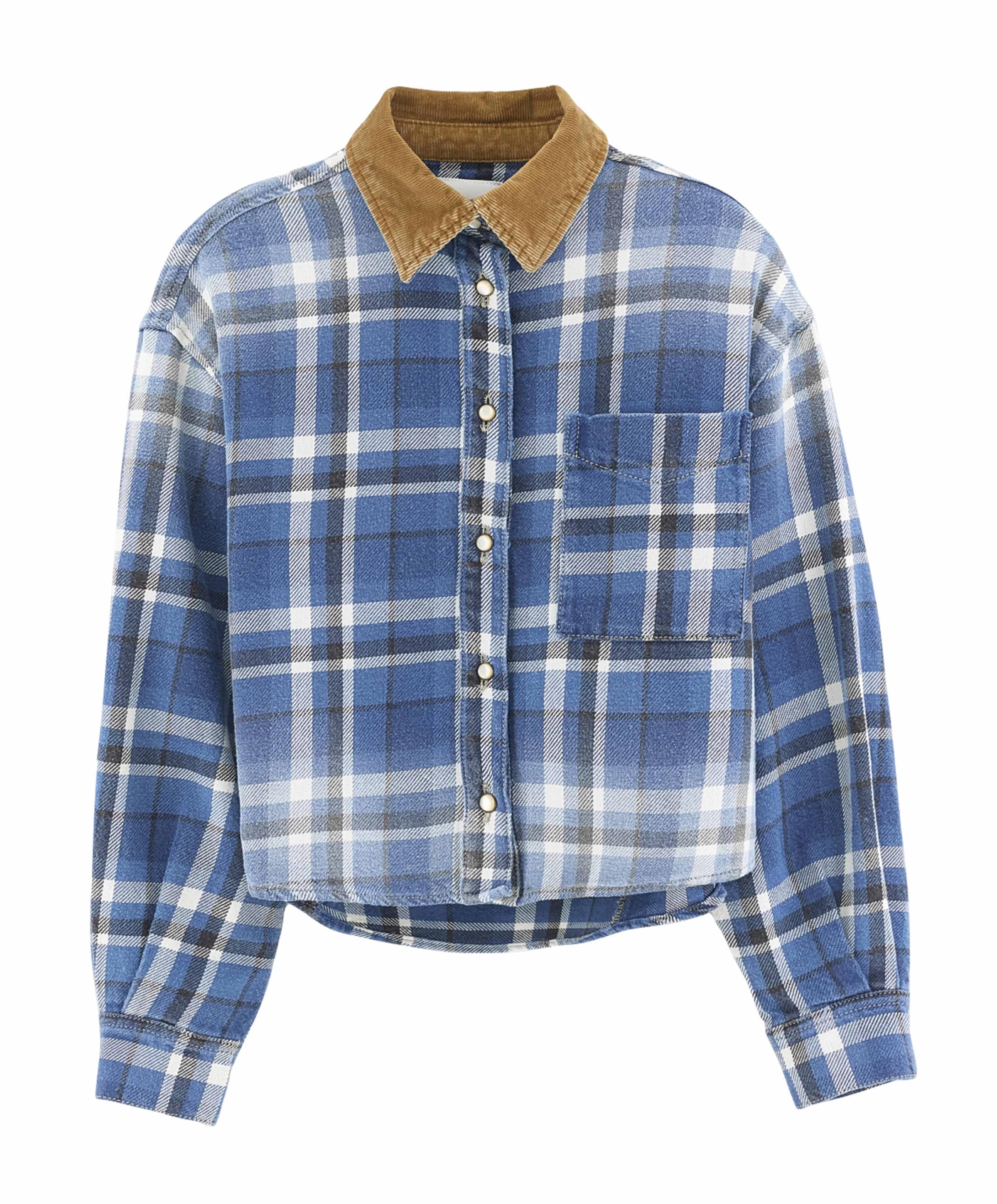 Meisjes blouse lange mouw blauw