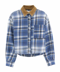 Meisjes blouse lange mouw blauw