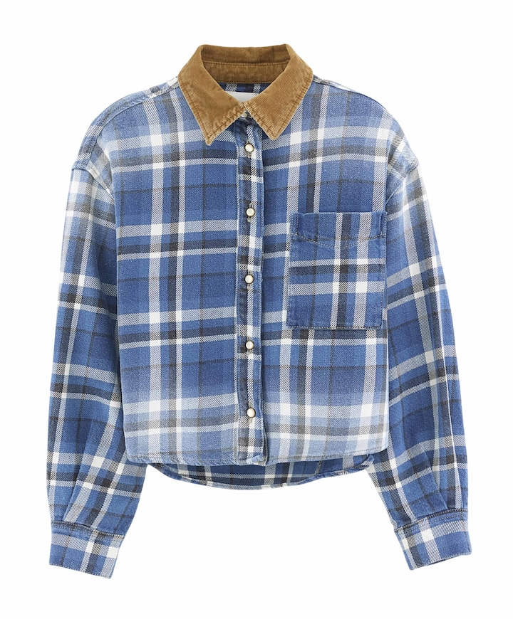 Meisjes blouse lange mouw blauw