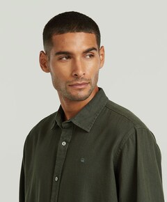 Heren overhemd lange mouw groen