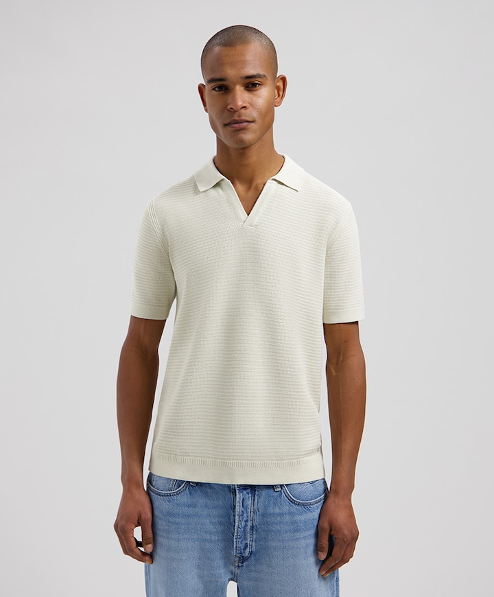 Heren polo zilver