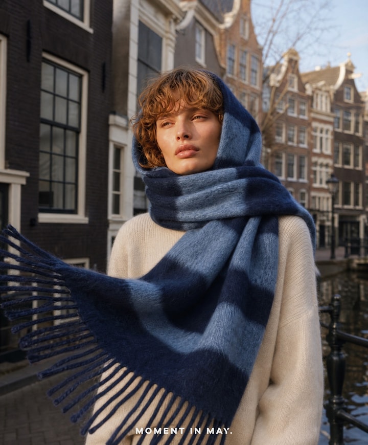 Dames sjaal blauw