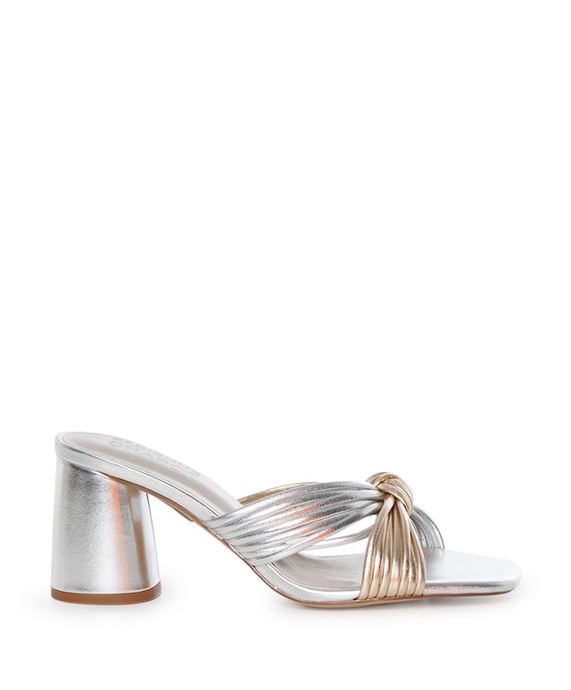 Monica Knot Mule sandalets zilver