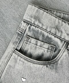 NKFROSE WIDE HEART STUDS JEANS 2021 meisjes jeans grijs