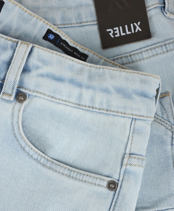 Straight Wide Fit Jeans jongens jeans blauw