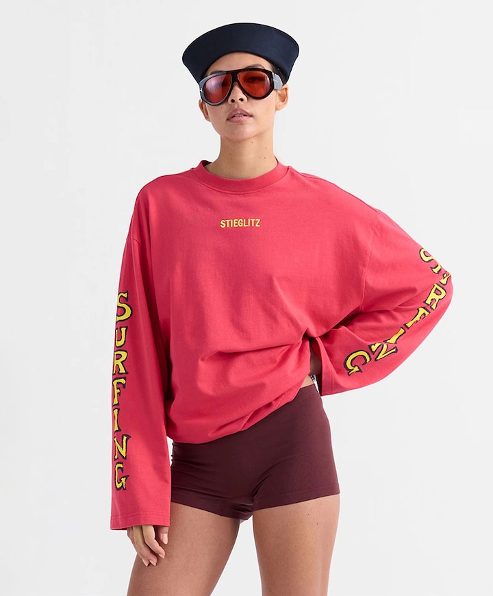 Dames longsleeve rood