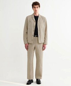 Cotton linen heren broek beige