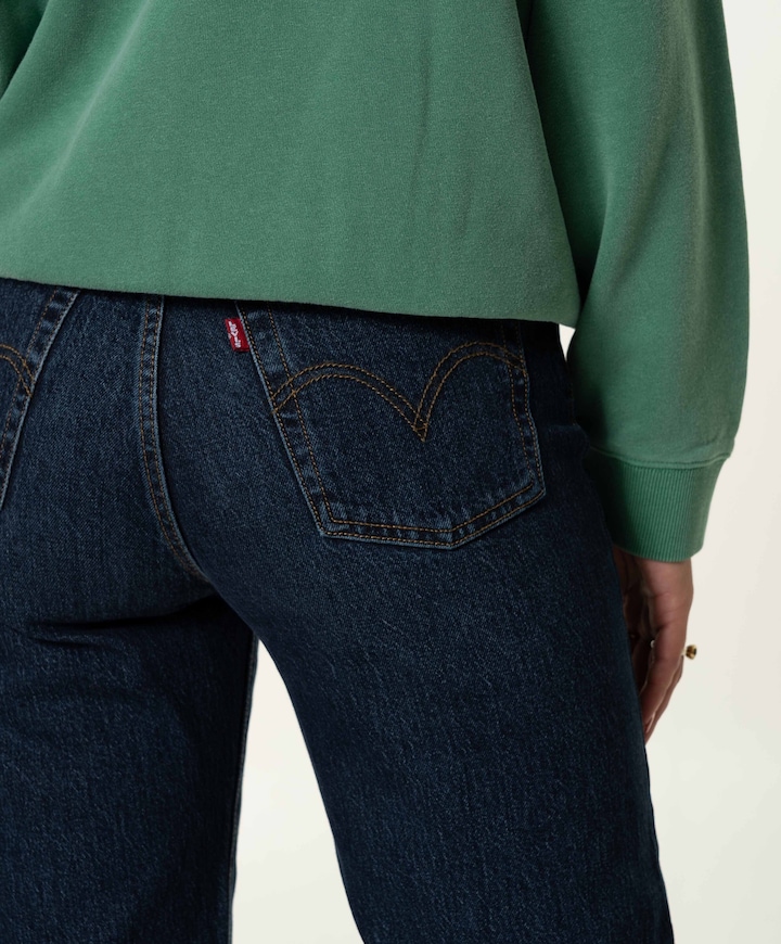 Ribcage full length dames jeans blauw