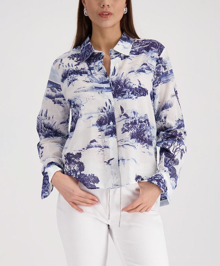 Dames blouse blauw