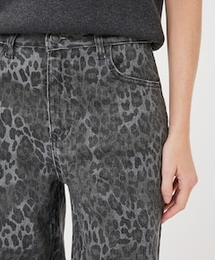 Leopard dames jeans grijs