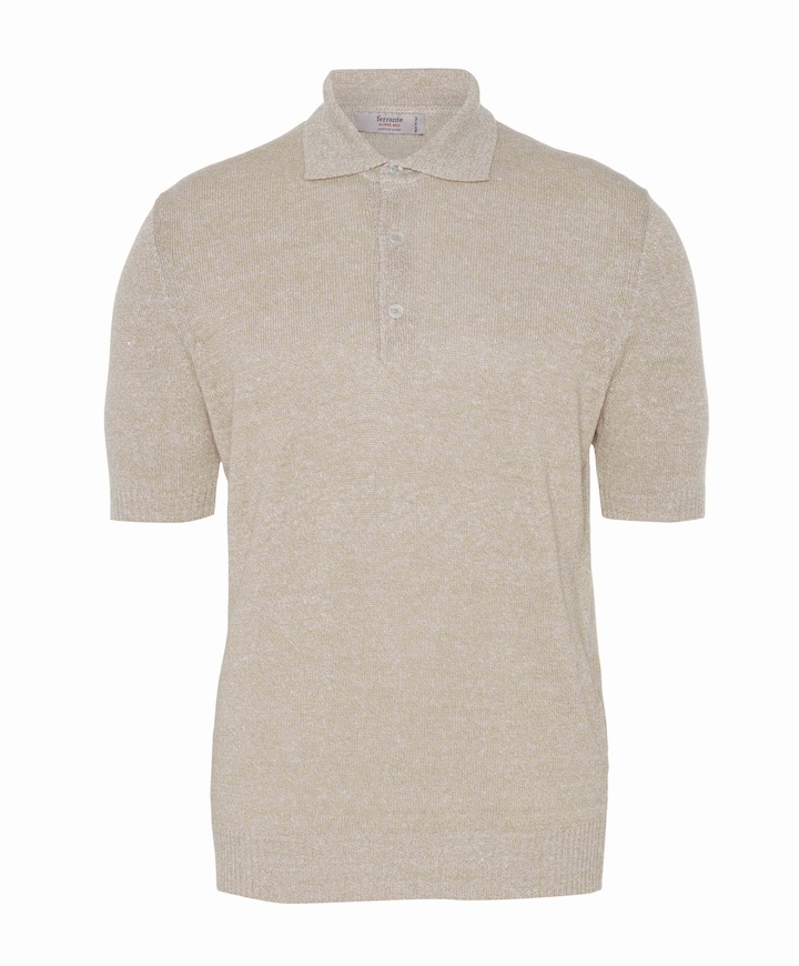 Heren polo beige