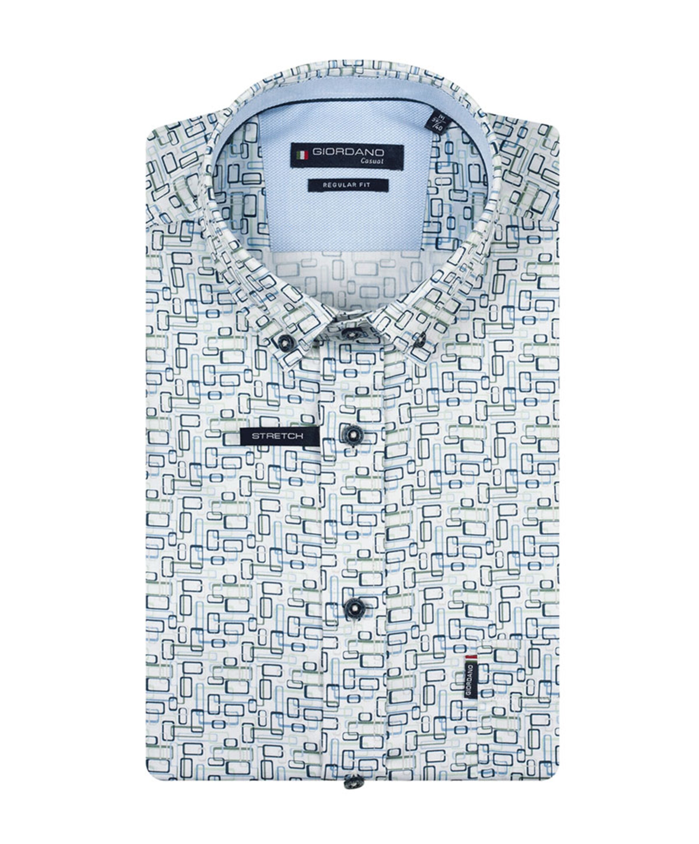 Heren overhemd lange mouw groen