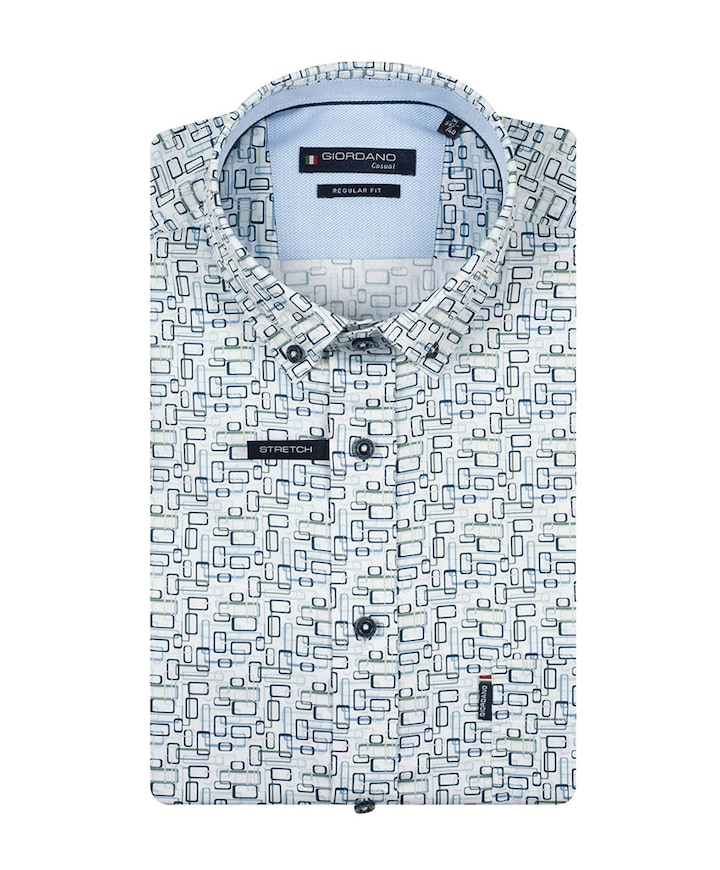 Heren overhemd lange mouw groen