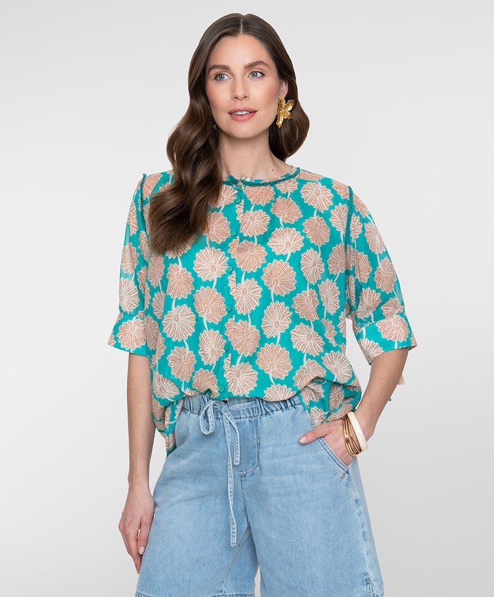 Dames blouse blauw
