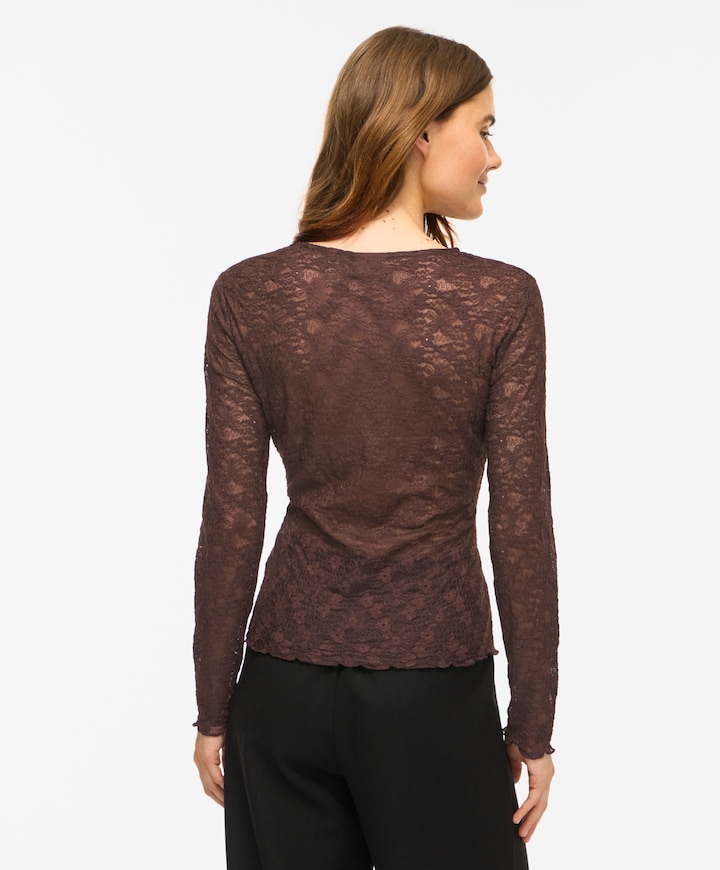 Dames longsleeve bruin