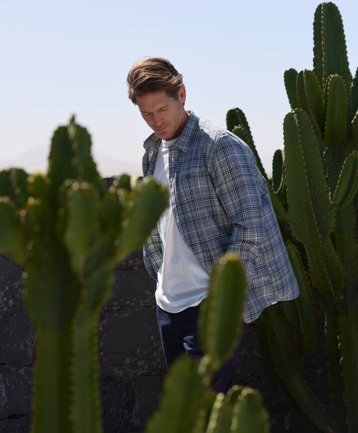 Heren overhemd lange mouw groen