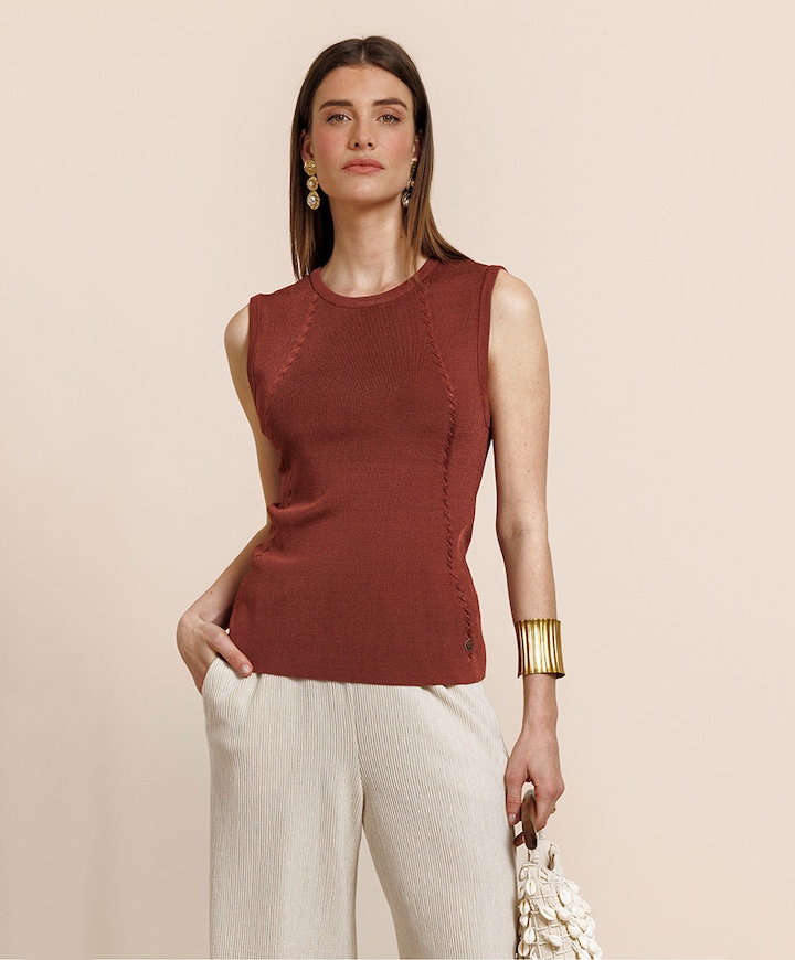 Dames top brique