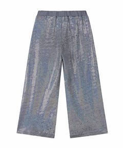 wide leg sparkle broek zilver