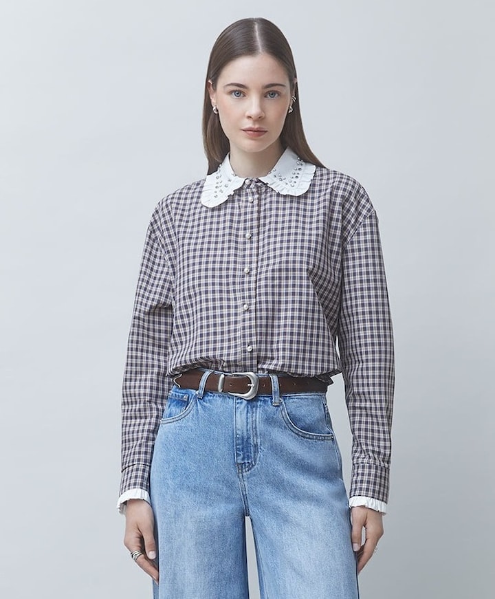 Dames blouse bruin