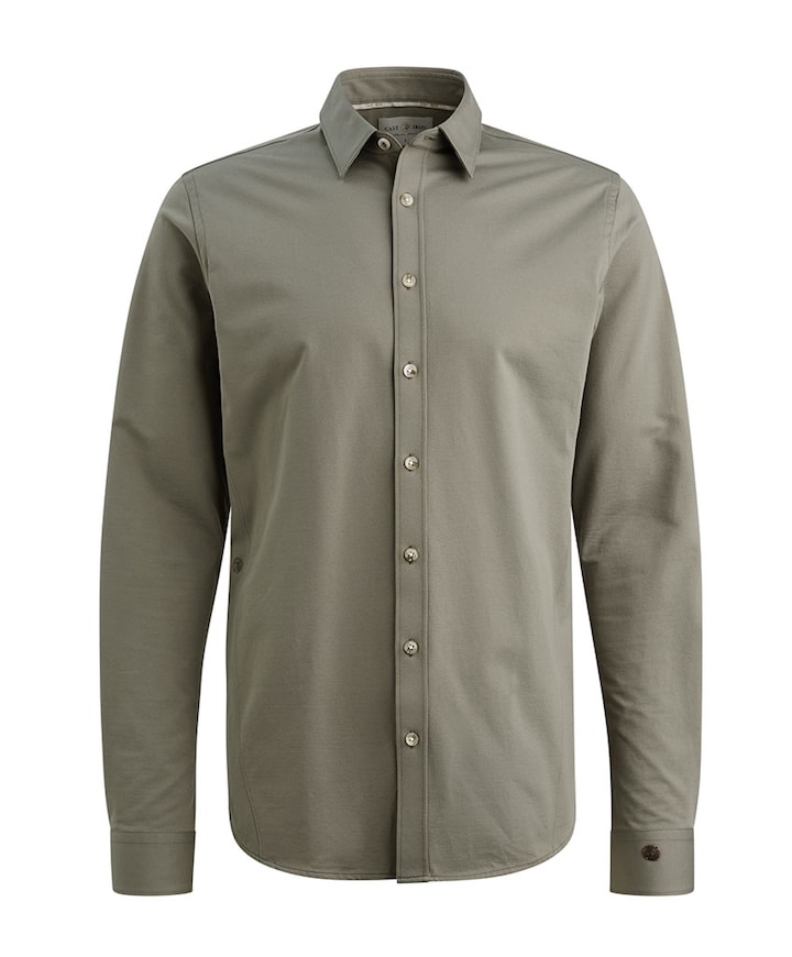 Heren overhemd lange mouw groen