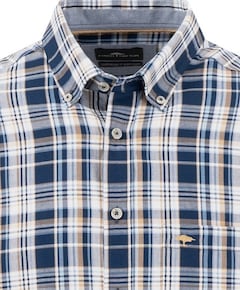 Heren overhemd lange mouw blauw