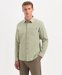 Heren overhemd lange mouw groen
