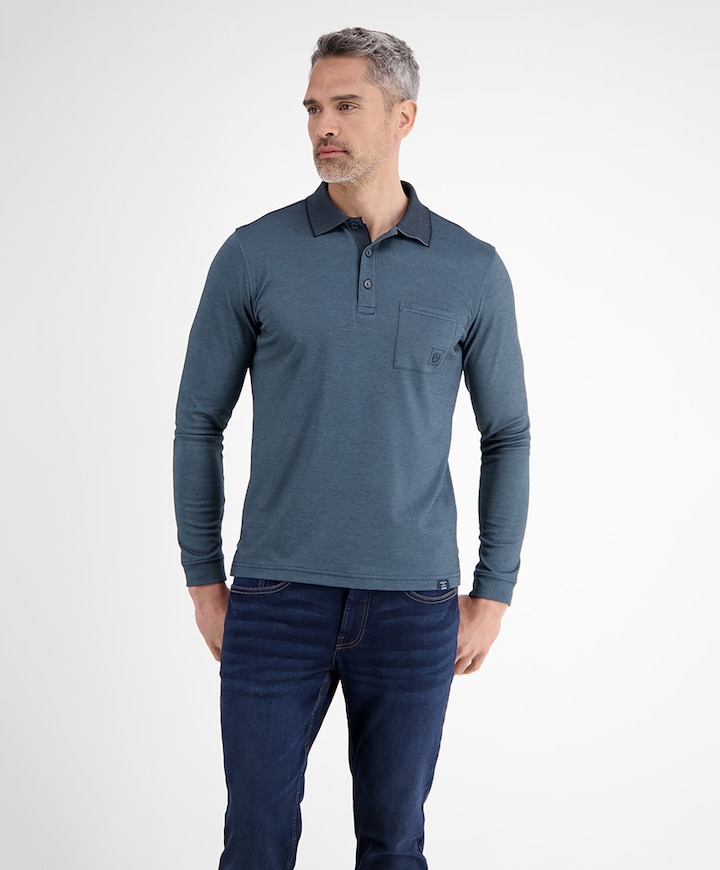 Heren polo blauw
