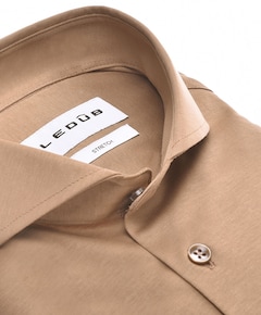 Heren overhemd extra lange mouw bruin