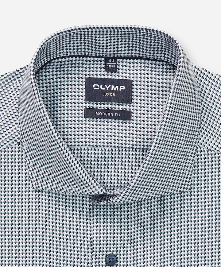 Heren overhemd lange mouw groen