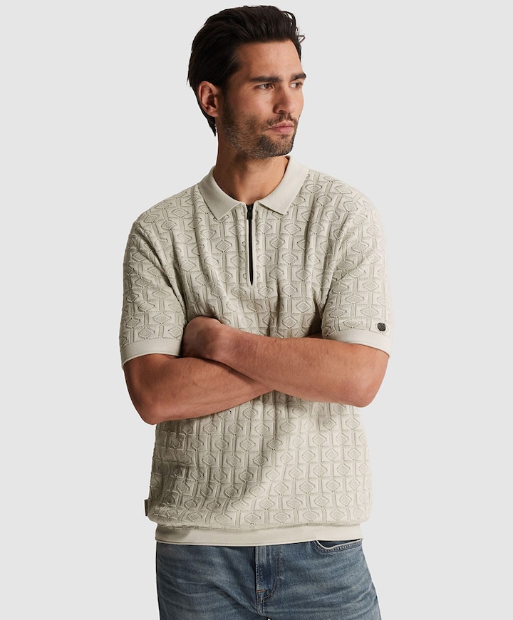 Heren polo beige