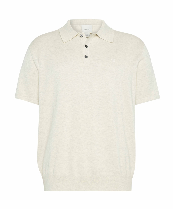 Heren polo ecru