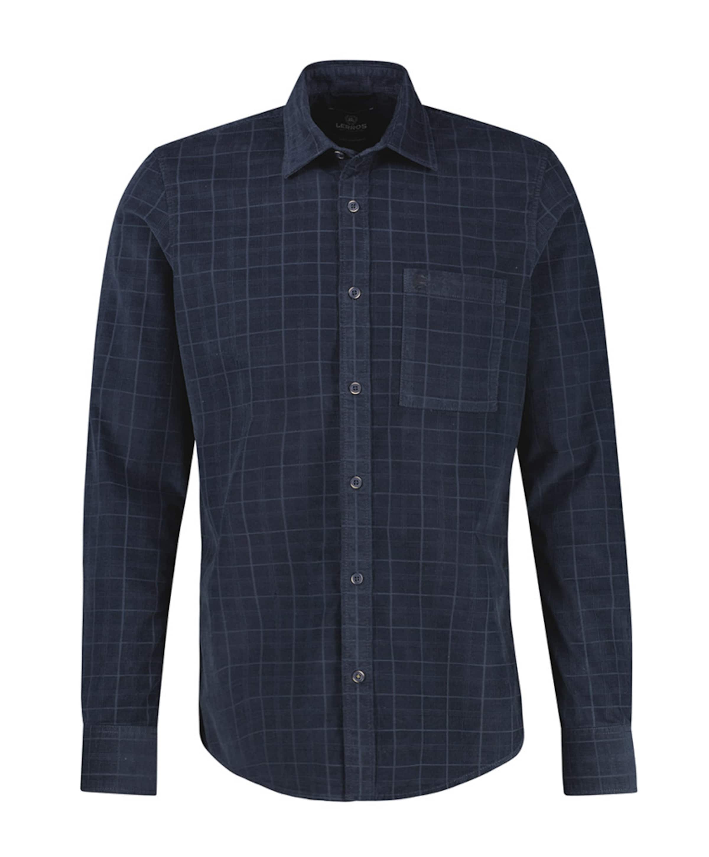 Heren overhemd lange mouw blauw