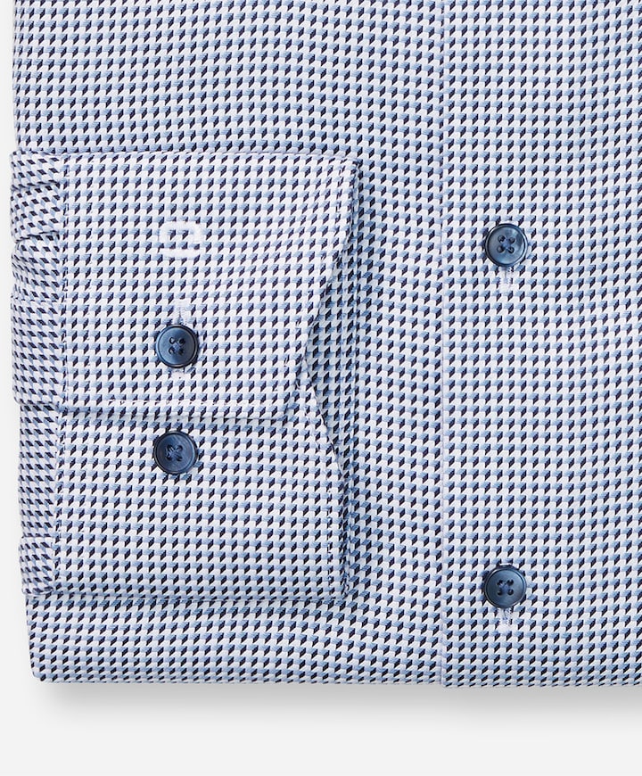 Heren overhemd lange mouw blauw