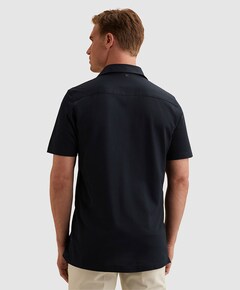 Heren overhemd korte mouw blauw