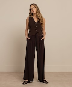 Dames gilet bruin