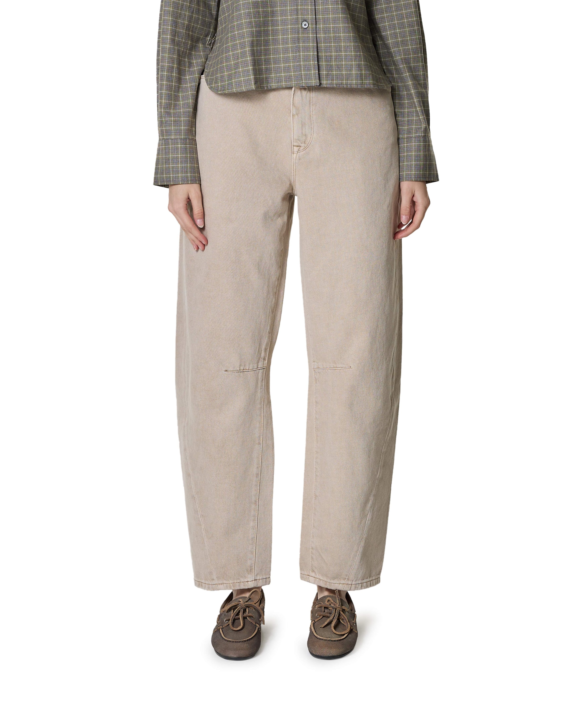 Brave barrel leg dames jeans beige