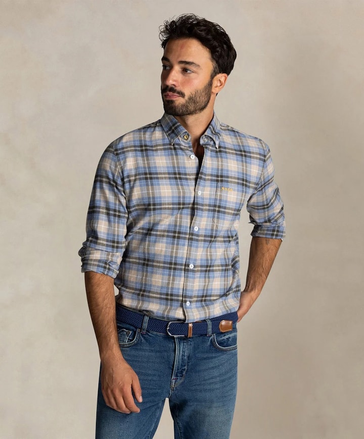 Overhemd lange mouw blauw