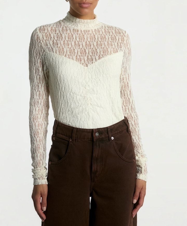 Dames top ecru