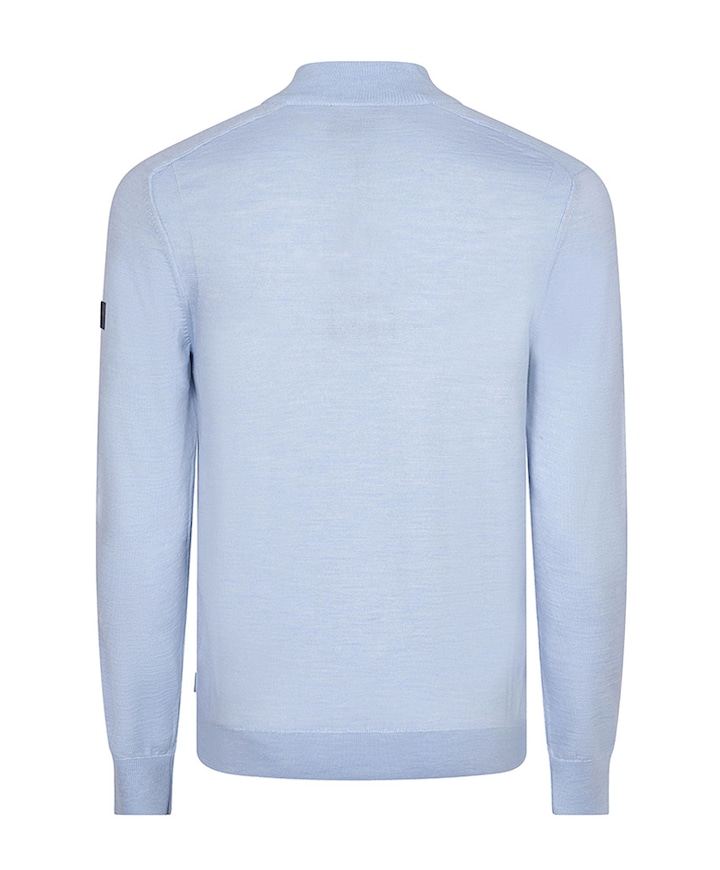 Heren trui met rits blauw