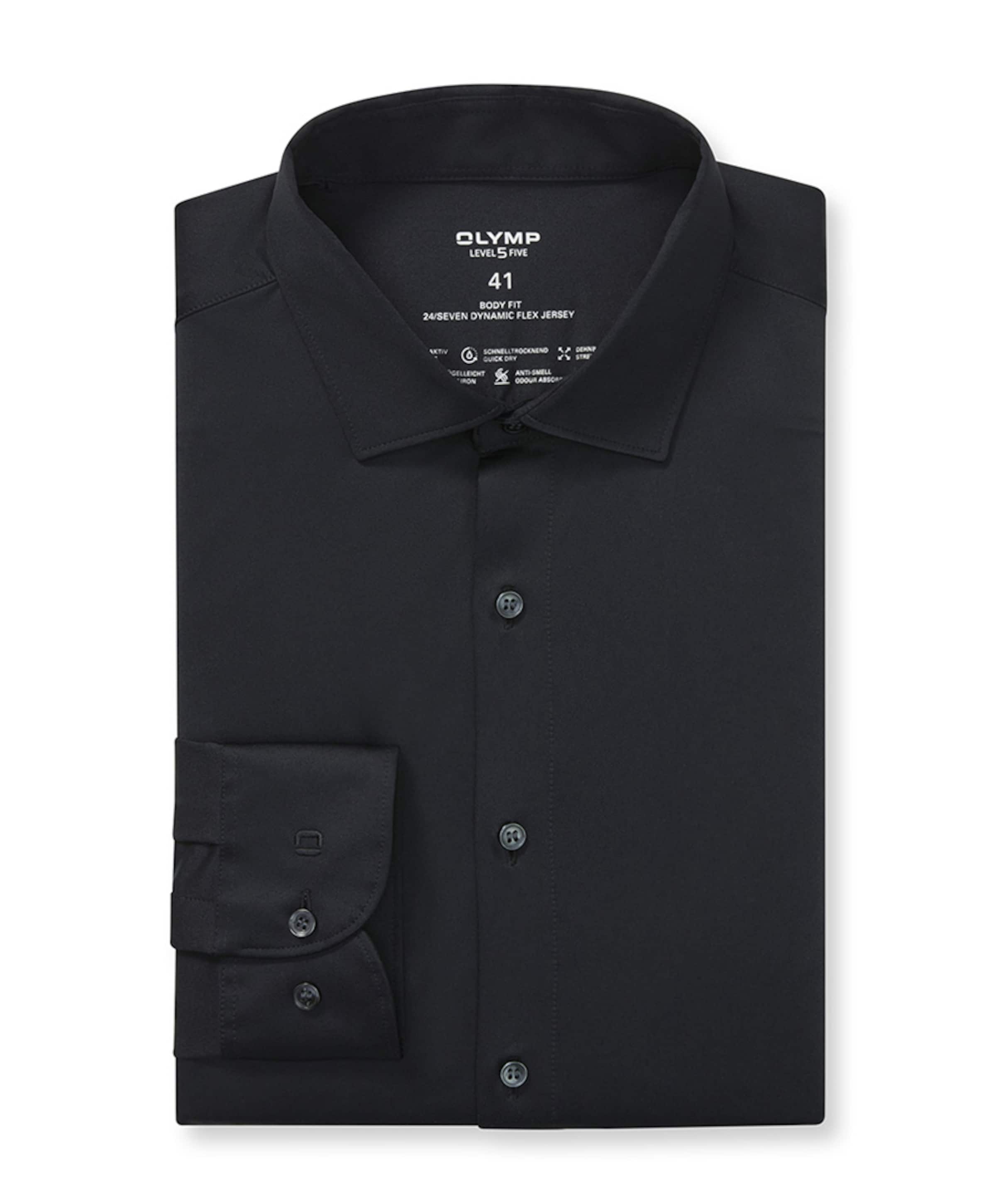 Heren overhemd lange mouw zwart